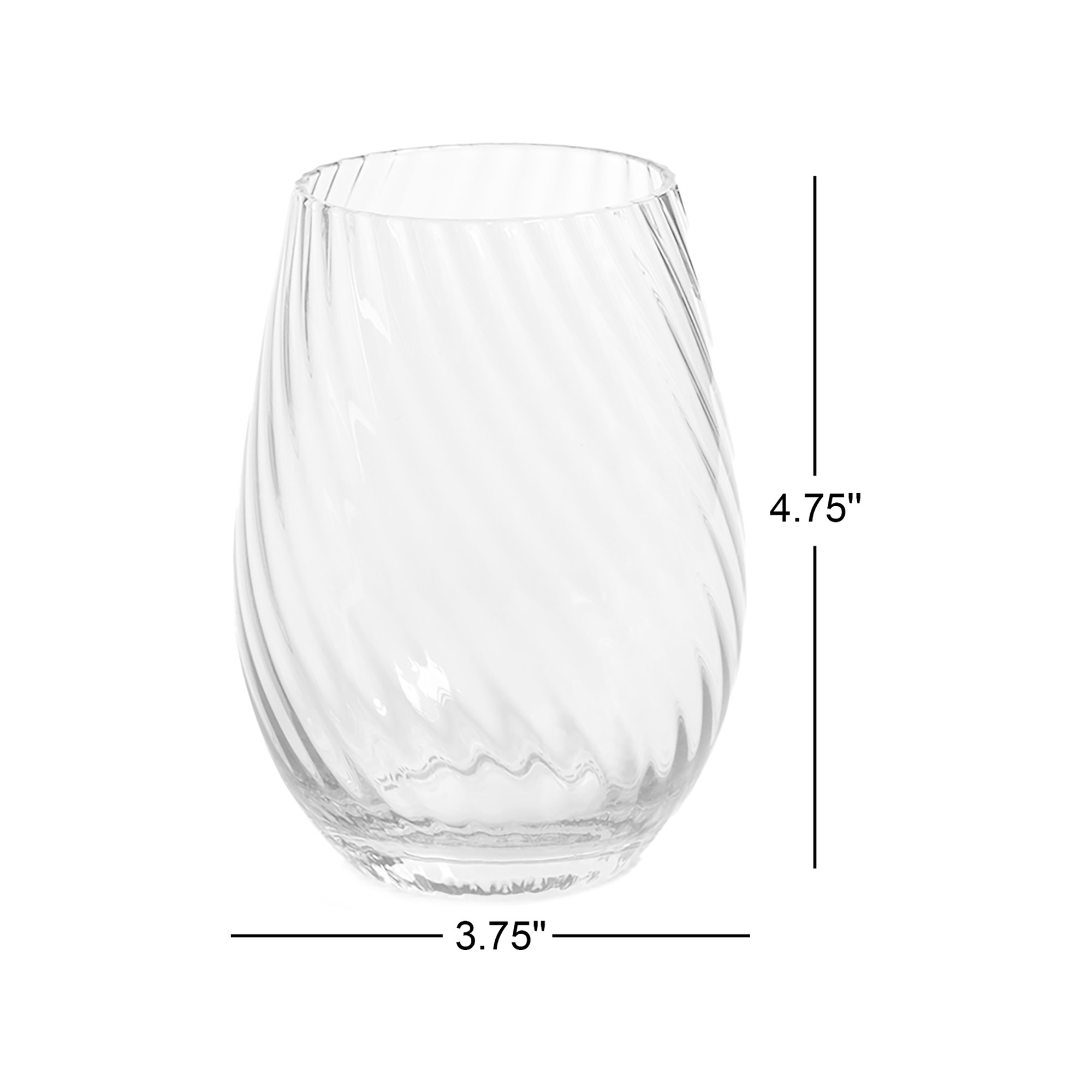 Sesto Optic Swirl Stemless Glasses, Set of 4, Lilac