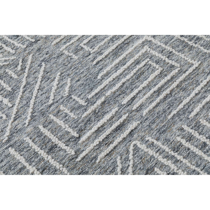 Tapis en laine touffeté à la main, Rectangle 8 pi 9 po x 11 pi 9 po