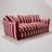 Simple Red And White Wide Striped Sofa