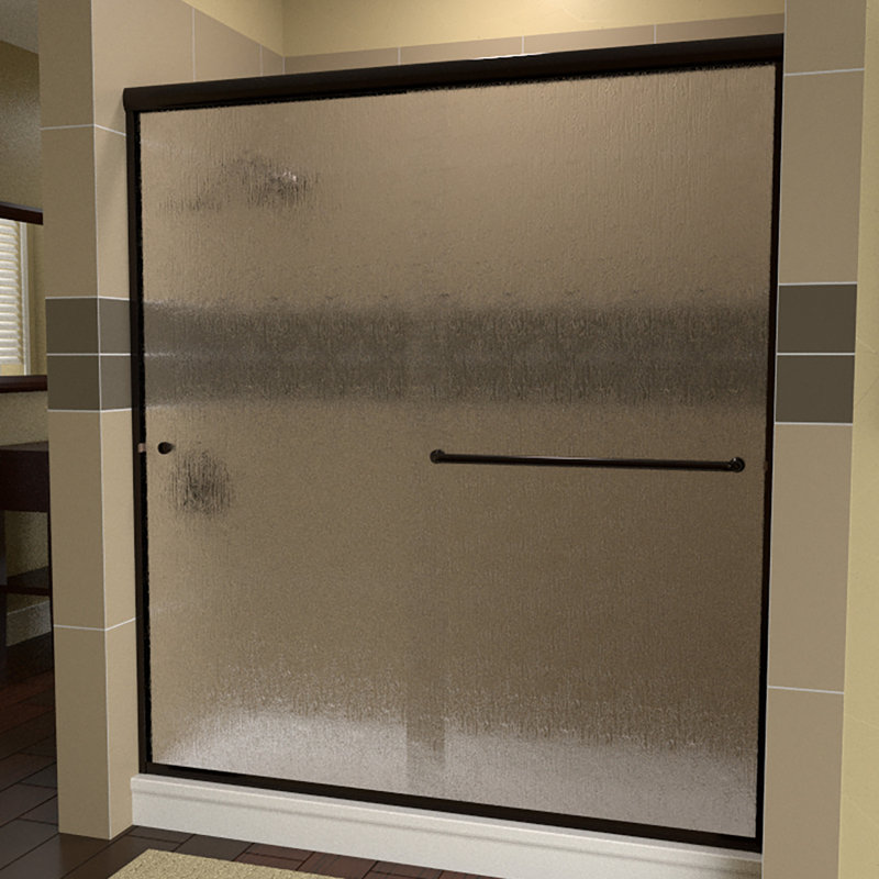 Porte de douche sans cadre Leser l 60 "x H 62,38" Leser, Left Opening, Bronze huilé anodisé