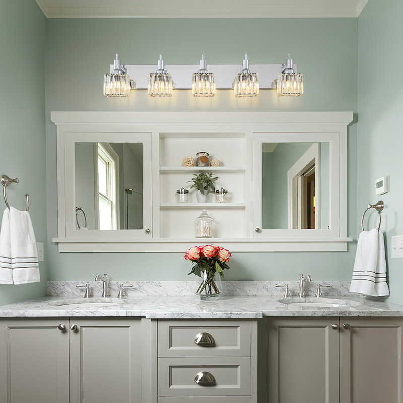 Dimmable Vanity Light, Chrome, 5 Lights