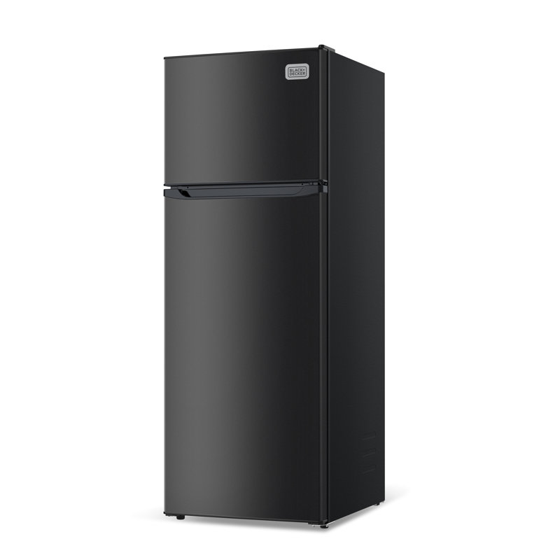 BLACK+DECKER 12 Cu. Ft. Top Mount Apartment Refrigerator/Freezer,Black, Black