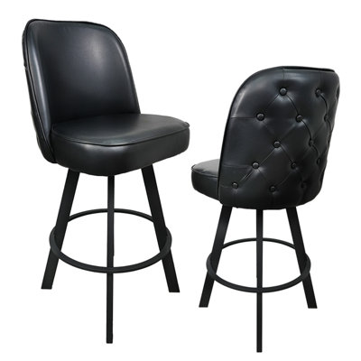 Paquet de 2 tabourets de bar rembourrés capitonnés de qualité commerciale de qualité commerciale avec structure en métal, sièges exceptionnellement confortables pour les restaurants