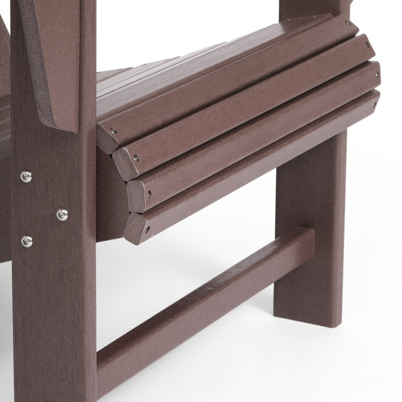 Chaise Adirondack en poly PEHD avec porte-gobelet Lucus, Brun