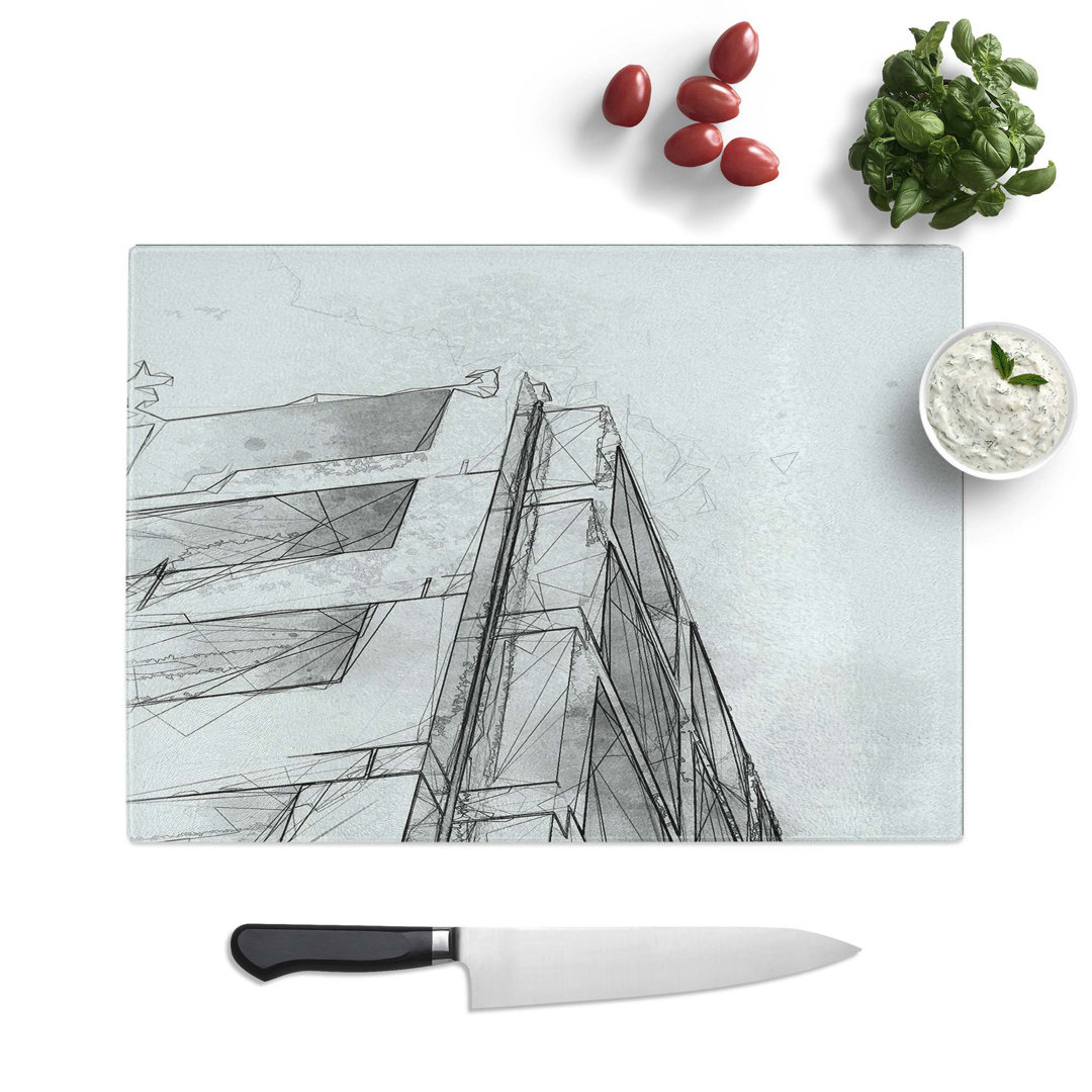 Tempered Glass Sketching the Architecture Vol.15 Chopping Board