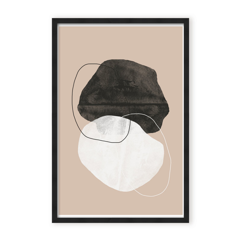 Cosmic Abstract by The Miuus Studio - Picture Frame Painting on Paper, 24" H x 16" W x 1.125" D, Black, Framed Matted Print