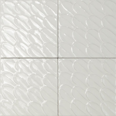 Sol Struttura Piuma 6"x6" 3D Italian Porcelain Wall Tile