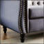 Canapé Chesterfield 80 po en velours gris pour salon, canapé 3 places