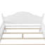 Lit double pour enfants, lit plateforme double en bois avec tête et pied de lit, blanc-914496149-914496148
