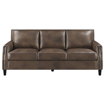 Gunderson Brown Sugar Upholstered Recessed Arms Sofa