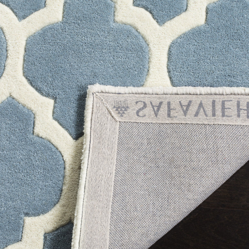Tenafly Geometric Wool Hand Woven Area Rug, Rectangle 152 x 244 cm