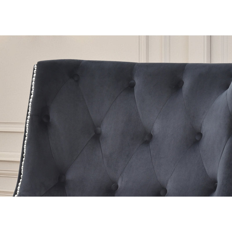 Pamplona Black Chair, Black Fabric