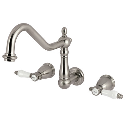 Kingston Brass Bel-Air Two-Handle 2-Hole Tub Wall Mount Clawfoot Tub Faucet