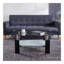 Table basse Artisan, plateau en verre trempé, pieds en acier inoxydable pour le salon, noir