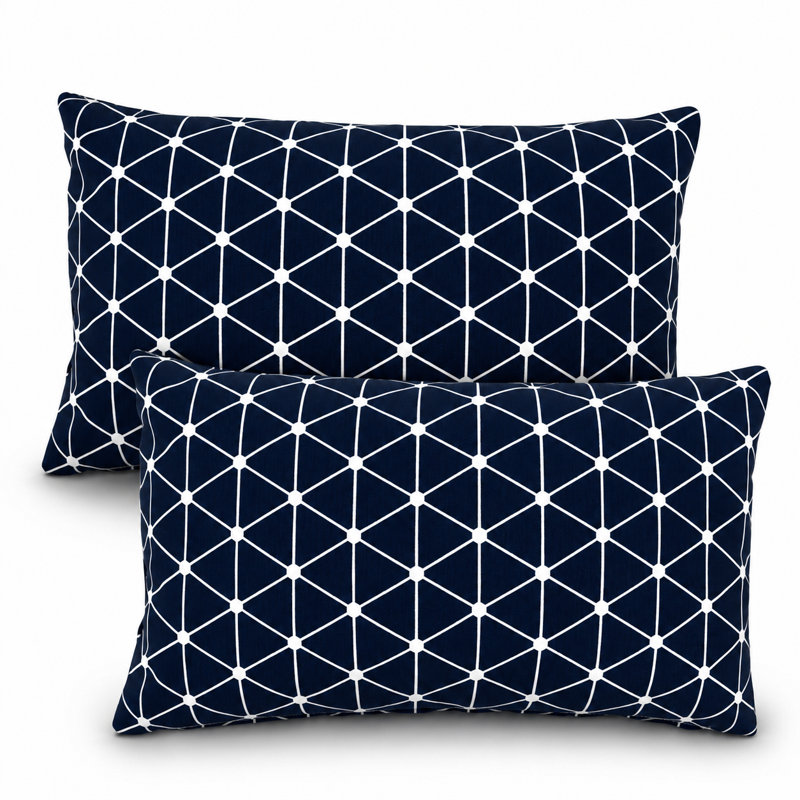 Ensemble de 2 housses de coussin lombaire intérieur / extérieur 12 po x 42 po hydrofuges et résistantes à la décoloration