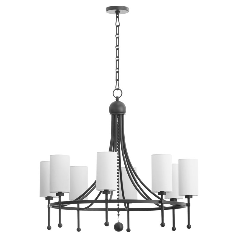 Lee Boulevard 8 Light Bead Chandelier | Aged Brass, Matte Black