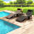Adjustable Patio Chaise Lounges, Steel Portable Modern Set For Pool