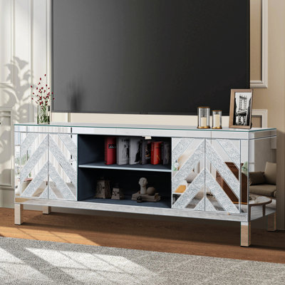 Mirrored TV Stand For 65 Inch TV