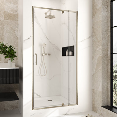 32-36"W x 72"H Pivot Semi-Frameless glass Shower Door