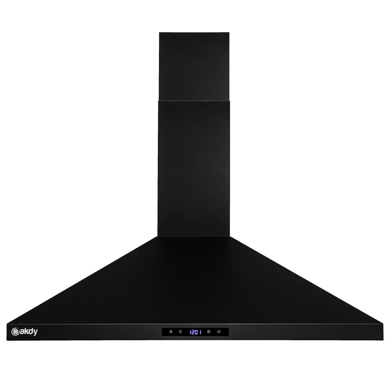 30-Inch Black Stainless Steel Convertible Wall Mount Range Hood