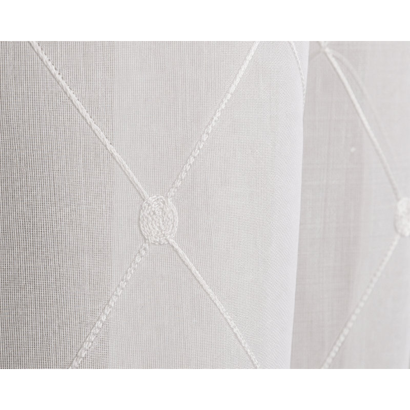 Renna Sheer Curtain Single Panel, 54" W x 108" L, White