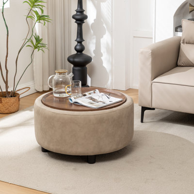 Eniyah Round Cocktail Ottoman with Storage