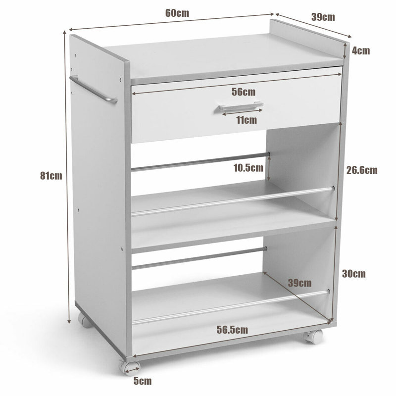 Ardara 60 cm W Kitchen Cart with