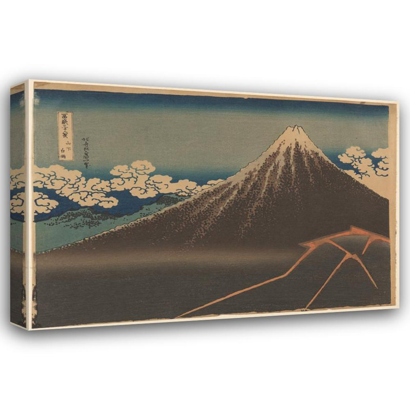 «Rainstorm Beneath the Summit» par Katsushika Hokusai - Art mural sur toile tendue avec châssis, H 17 po x l 24 po