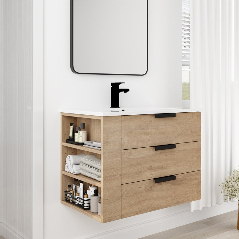 Bejkush Single Bathroom Vanity with Ceramic Top