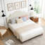 Lit plateforme tapissier avec tête de lit réglable, rembourrage en tissu de lin-2027060403-2027060406