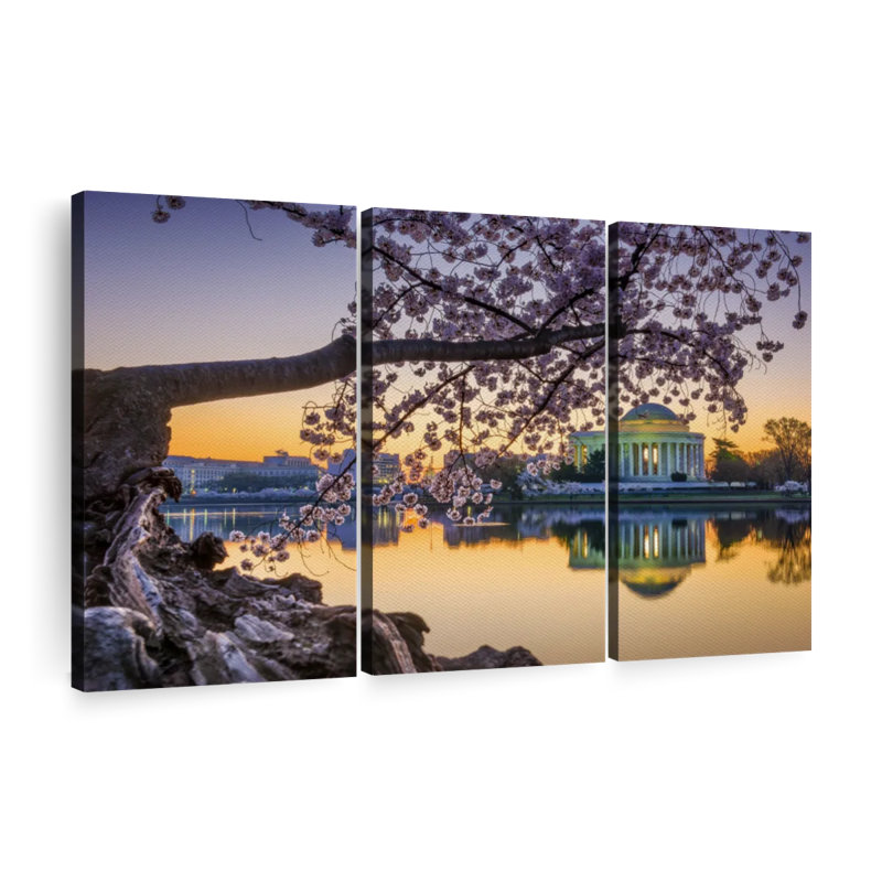 «Springtime Washington DC», 3 pièces, H 36 po x l 57 po