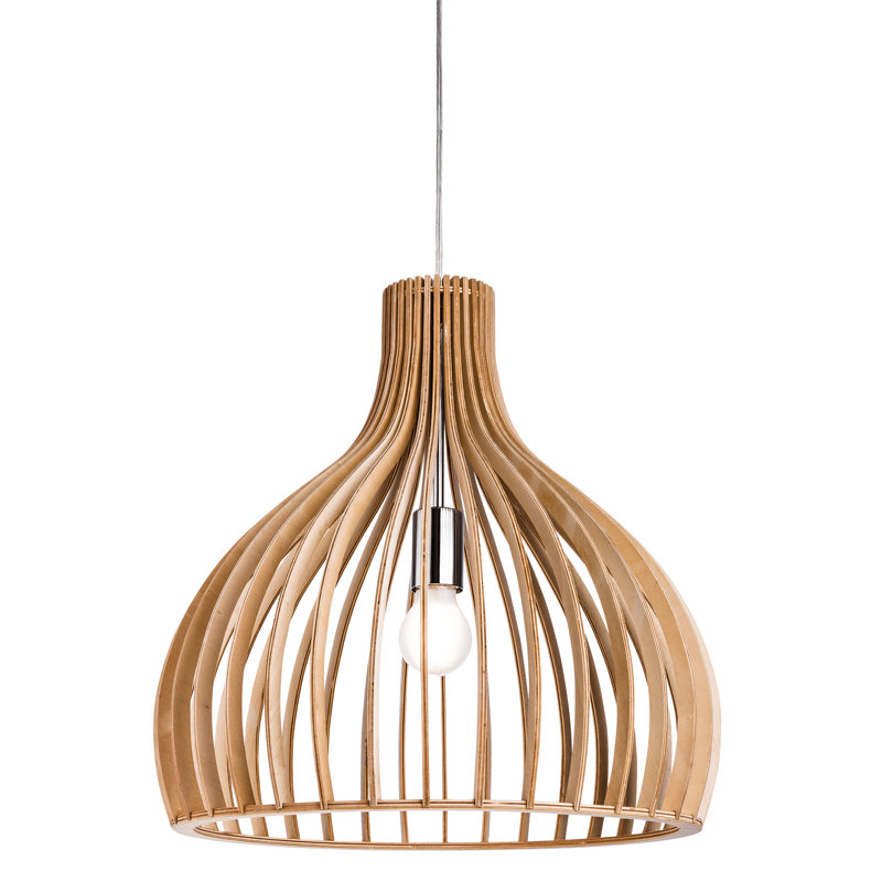 Pendants 1 - Light Natural Wood Dome Pendant