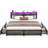 Bed Frame With 4 Drawers, Metal Frame With LED Light And Outlet, Storage Headboard-1584091525-1584027356