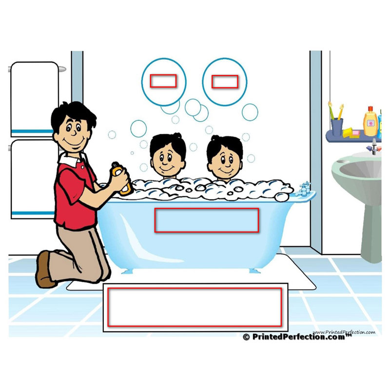 Personalized Name That Toon Tub Time Dad 2 boys Rhinestone Bordered Key Chain, Yes