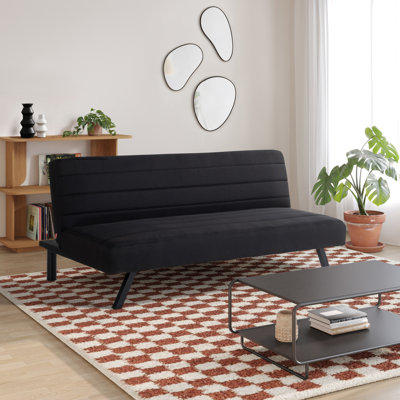 Serta Nova Scotia 66.1" Metal Leg Convertible Sofa, Horizontal Channel Tufting, Easy Assembly