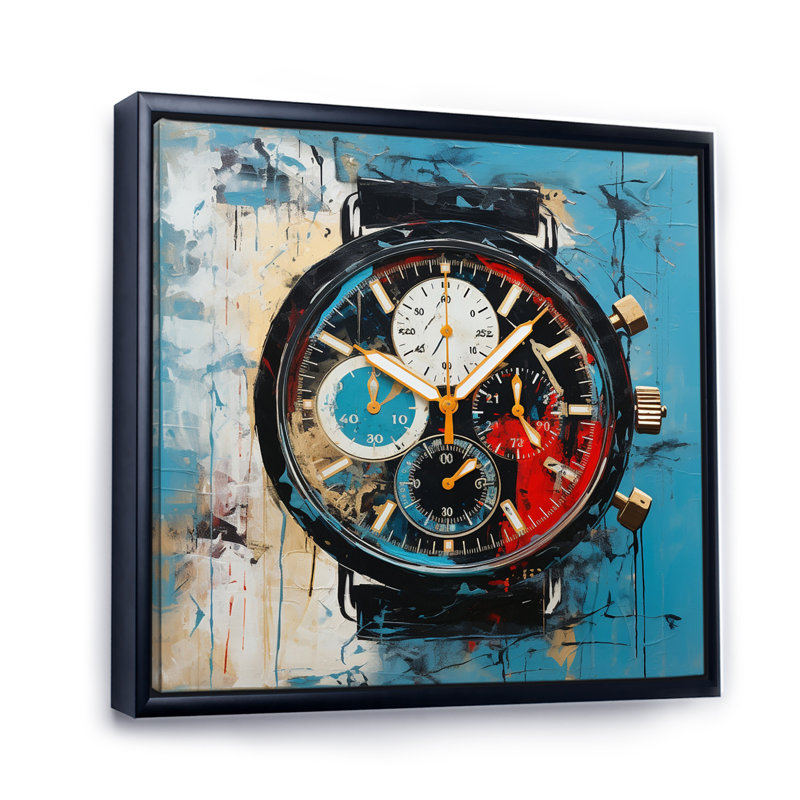 " Watche Temporal Fusion ", Black Floater Framed, 24" H x 24" W x 1" D