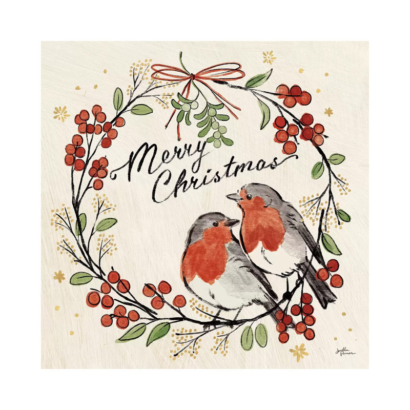 Christmas Lovebirds V by Janelle Penner - Wrapped Canvas Print, 30.48 cm H x 30.48 cm W