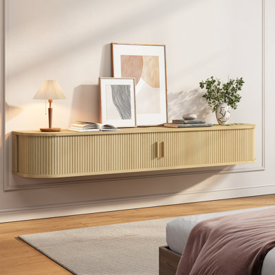 Floating TV Stand With RGB Lights, Wall Mounted TV Shelf