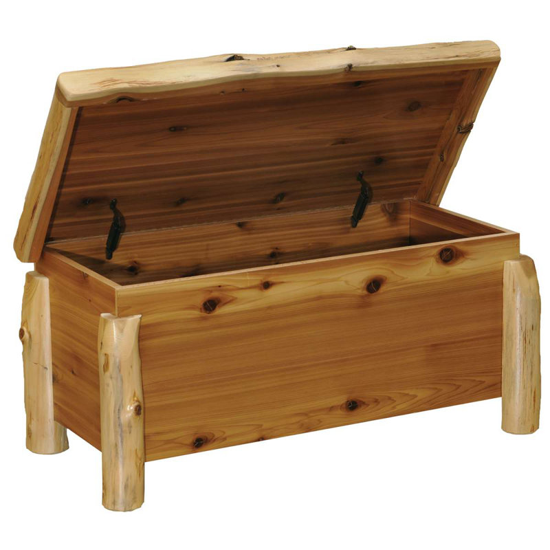 Cedar Log Blanket Chest - Weathered