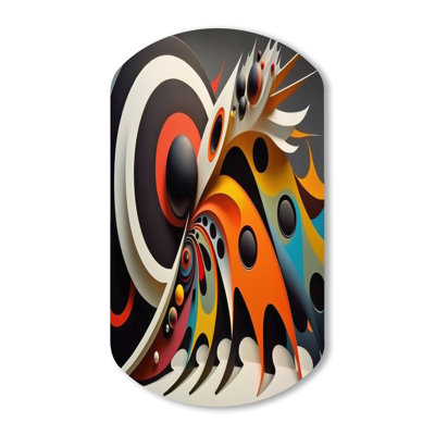 Minimalist Colorful Spheres And Waves VII - Modern Geometric Cylinder Shape Assymterical Metal Wall Art