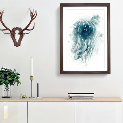 A Blue Jellyfish in Abstract - Framed Print