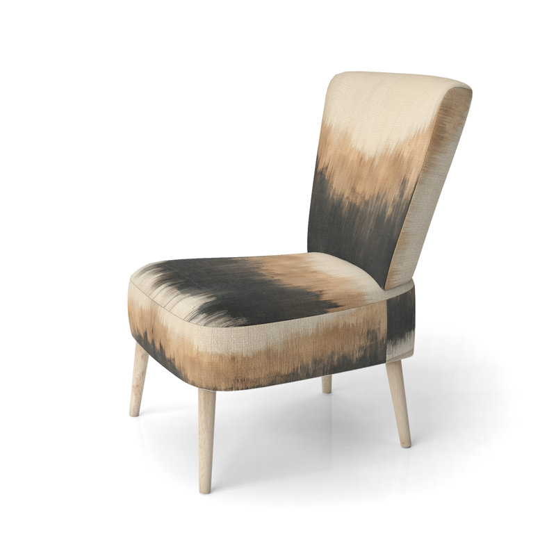 Chaise d'appoint abstraite moderne transitionnelle - Chaise d'appoint moderne et beige II, Side Chair Armless
