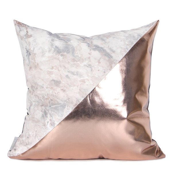 Pillow Cover, Gray/Pink/Rose Gold, No Fill