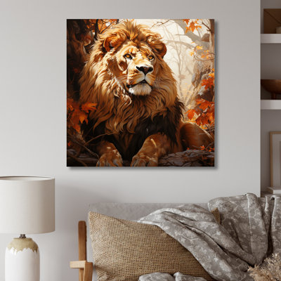 Lion royal, portrait africain I - décoration murale animal lion
