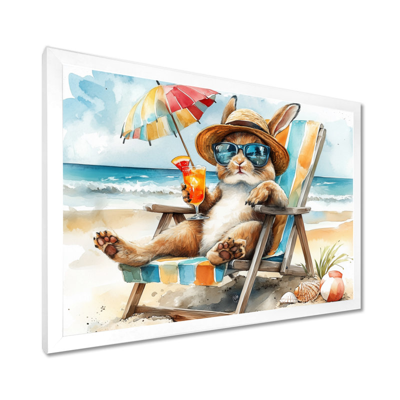 Sayler - art mural animaux côtiers, H 30 po x l 40 po x P 1,5 po, Toile encadrée blanche avec une seule photo