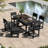 HIKHDPE 6 - Person Patio Dining Set With Rectangular Table All Weather Poly Dining Chairs Outdoor Table -945780970-949161301