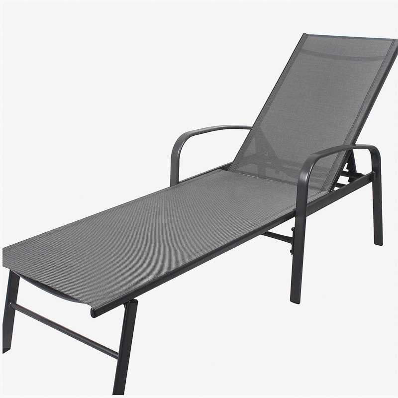 Outdoor Patio Swimming Pool Lounge Gray Color with Pillow, 1