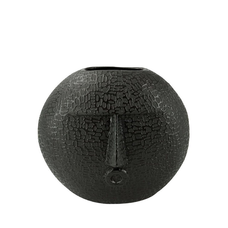 Vonore Ceramic Table Vase, Black, 21.2cm H x 24.2cm W x 13.3cm D