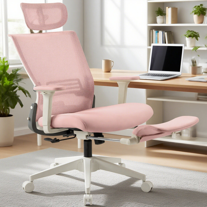 Chaise de bureau Nikaylah, Rose