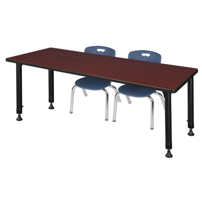 Regency Kee Adjustable Classroom Table & 2 Andy 12 in. Stack Chairs
